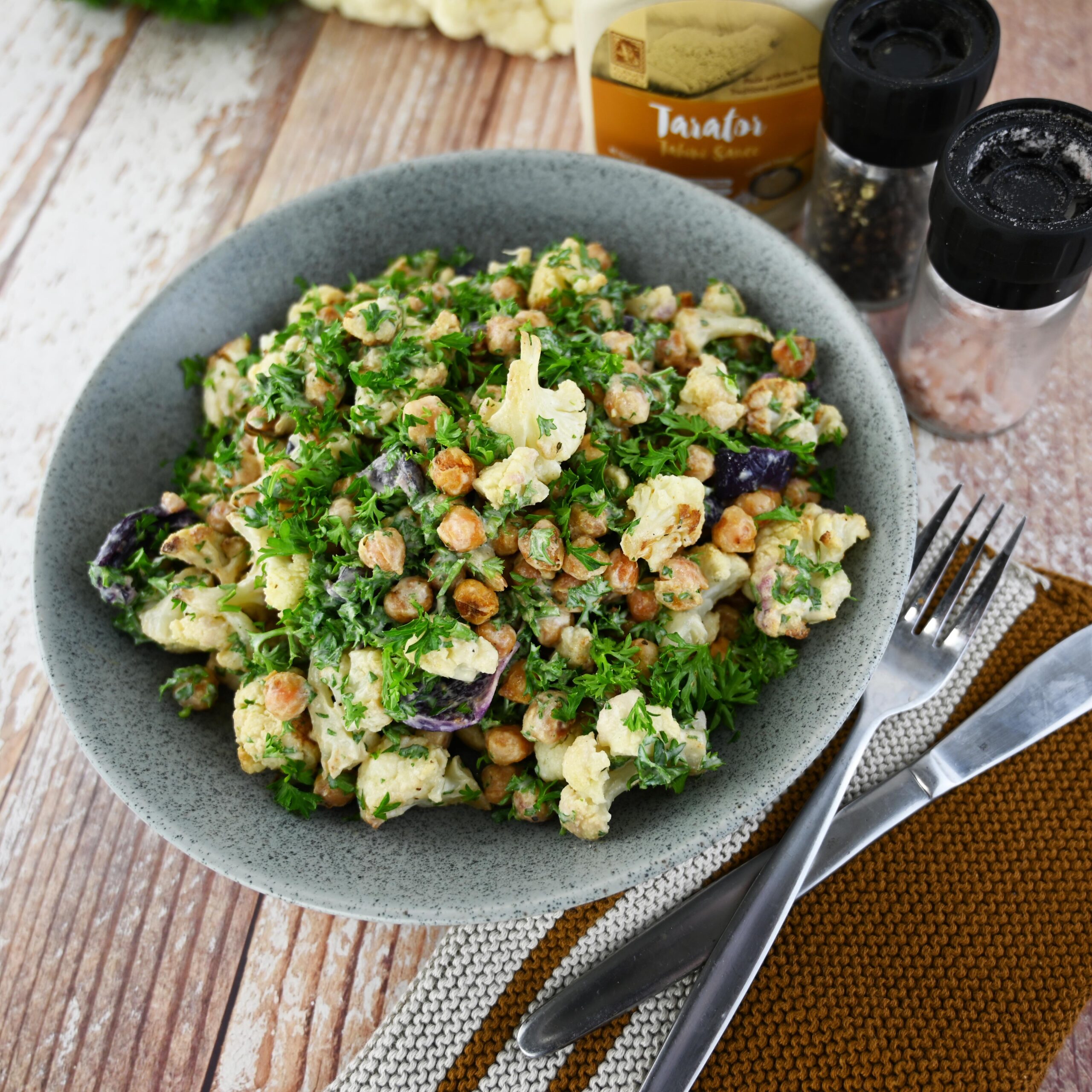 Roast Cauliflower and Chickpea Salad
